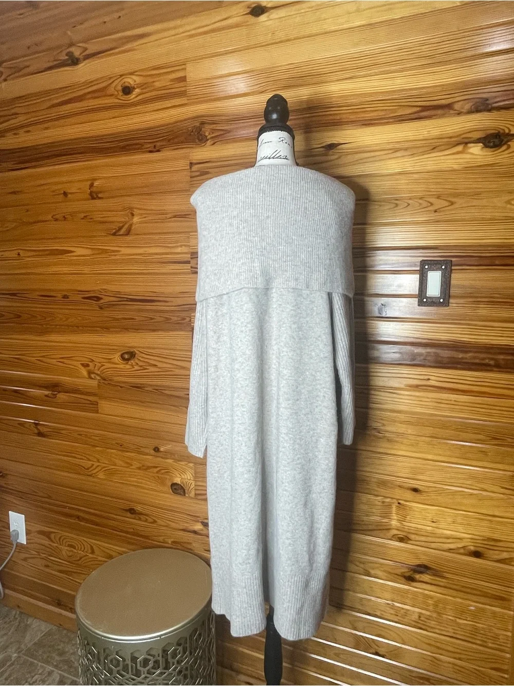 J. Crew Heather Light Beige Cowl Neck Sweater Dress
